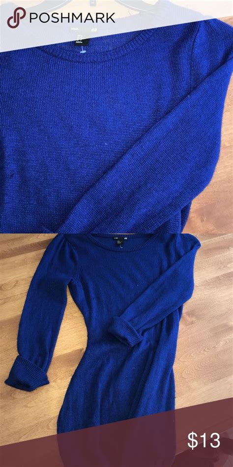 Royal Blue Knit Sweater Dress Only Worn Once Cute And Tight Fitting