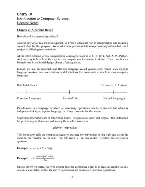 CMPS 10 Introduction To Computer Science Lecture Notes