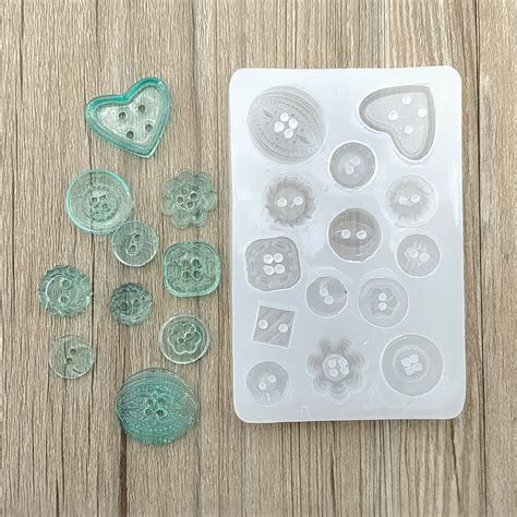 Button Silicon Resin Mold Button Resin Silicone Mould Etsy