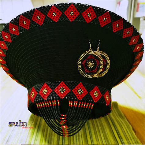 Double Frame Beaded Zulu Hat In Large Zulubeads Ada