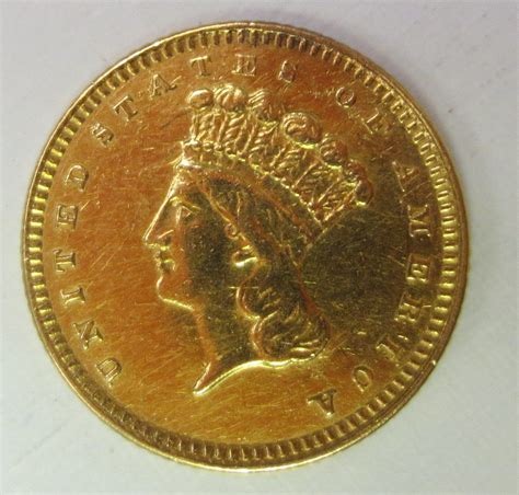 US GOLD dollar coin, 1861 - Battleground Antiques