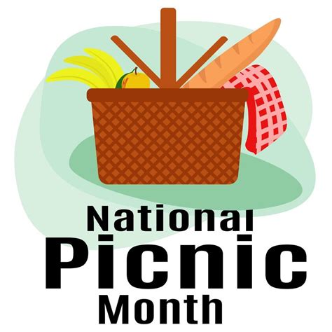 National Picnic Month Idea For Postrea Banner Flyer Or Postcard