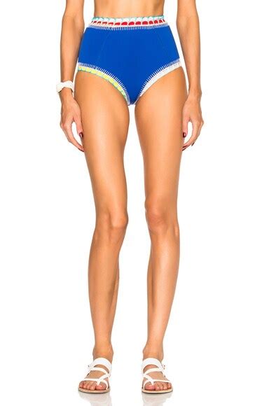 Kiini Tuesday High Rise Bikini Bottom In Royal Multi Fwrd