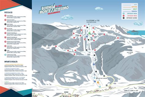 BERGFEX Piste Map Borno Monte Altissimo Panoramic Map Borno