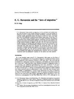 E G Ravenstein And The Laws Of Migration E G Ravenstein And The