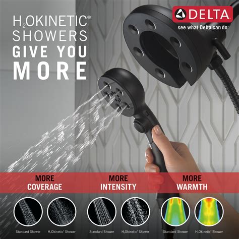 H2okinetic® In2ition® 4 Setting Two In One Shower In Matte Black 58472