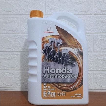 Jual Oli Honda E Pro Gold Sae 0W 20 Galon Isi 4 Liter Original Shopee