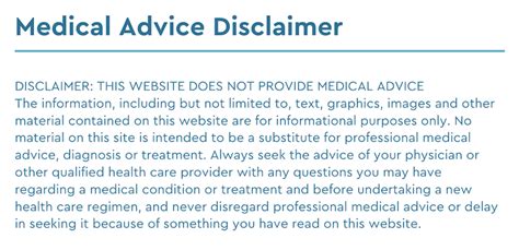 Medical Disclaimer Examples