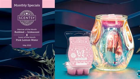 Scentsy May 2022 Warmer And Scent Of The Month Bubbled Iridescent And Pink Lemon Water