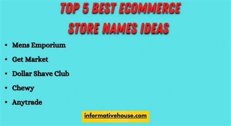 The Best Ecommerce Business Names Ideas List Informative House