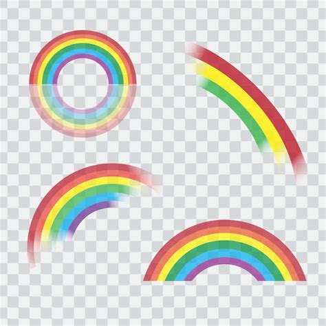 Premium Vector Rainbow Set Transparent Vector Design