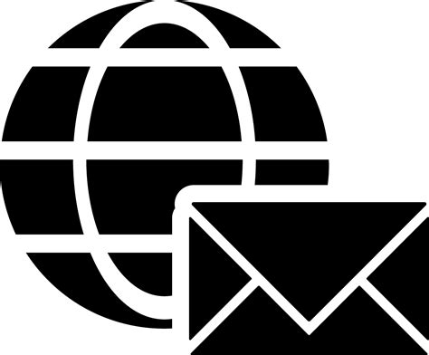 Global mail icon in Black and White color. 25009444 Vector Art at Vecteezy