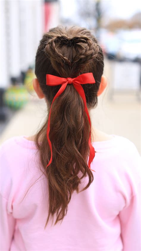 Double Heart Ponytail Cute Girls Hairstyles