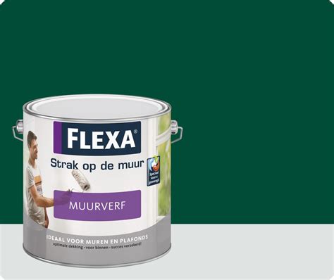 Bol Flexa Strak Op De Muur Muurverf 2 5 L 1000 Bosgroen