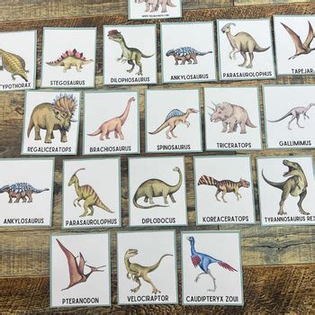 Dinosaur Flash Cards // Watercolor Flash Cards by The 3 Busy Bees