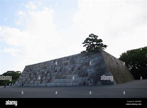 stone wall tokyo imperial palace east garden stock photo alamy