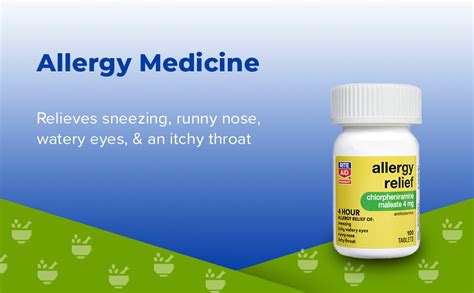 Rite Aid Allergy Medicine Chlorpheniramine Maleate 4mg