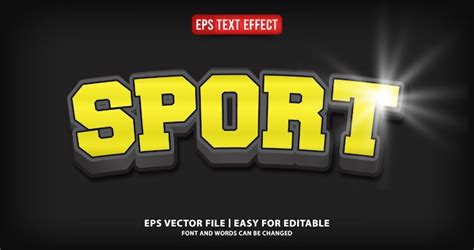 Premium Vector Sport Editable Text Effect Vector Sticker