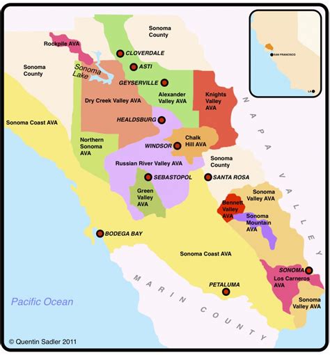 Wine Country Map Of California Printable Maps