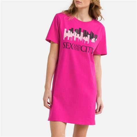 Camisa De Dormir De Mangas Curtas Sex And The City Fúchsia Sex And The