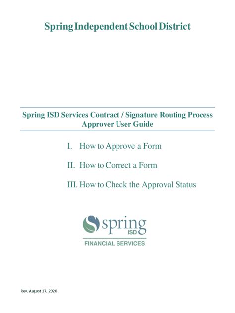 Fillable Online Spring Isd Services Contract Signature Routing