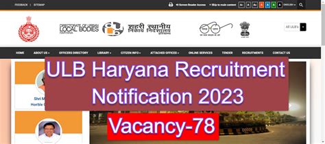 Ulb Haryana Recruitment Notification 2023 Apply Online Now