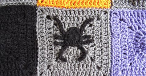 Halloween Spider Applique And Granny Square Free Crochet Pattern