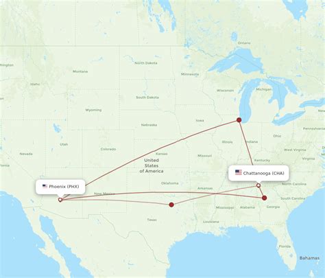 Flights From Phoenix To Chattanooga Phx To Cha Flight Routes