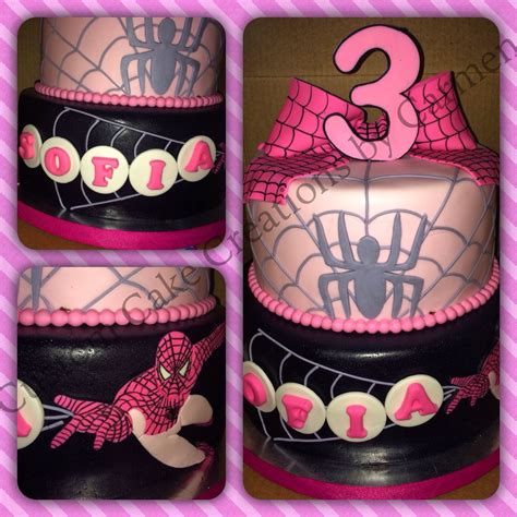 Girly Spider Man Cake Girl Superhero Cake Superhero Girls Birthday