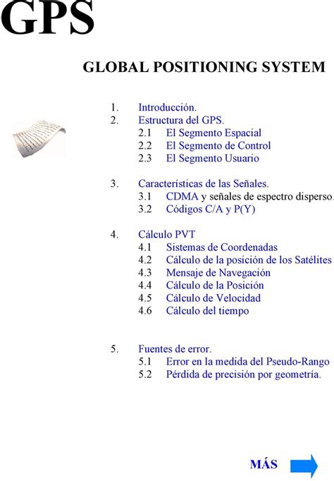 Gps Global Positioning System MÁs 1 Introducción 2 Estructura Del Gps 2 1 El Segmento