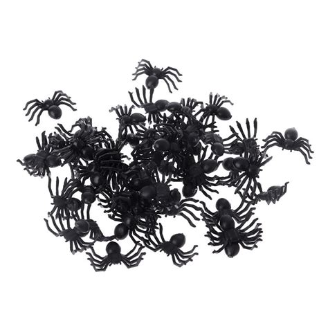 Warm 50pcs Small Black Plastic Fake Spider Toys Funny Joke Prank Props Halloween Decor Shopee