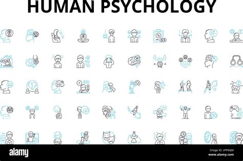 Human Psychology Linear Icons Set Mindset Emotion Behavior