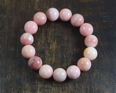 Pink Opal 13mm Round Stretch Bracelet ᴛʜᴇ ᴡɪsʜɪɴɢ sᴛᴏɴᴇ