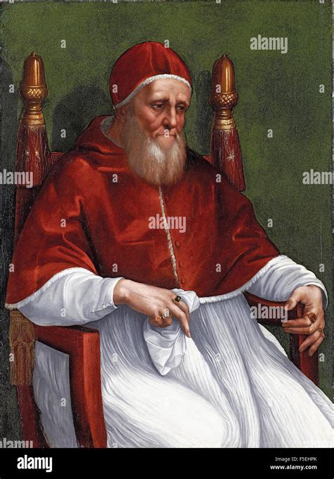 Raffaello Sanzio Raffaello Portrait Of Pope Julius Ii 1727 Stock