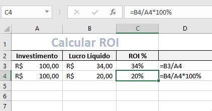 Como Calcular Roi No Excel