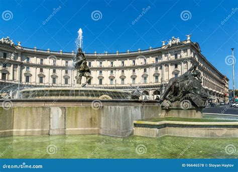 Amazing View Of Piazza Della Repubblica Rome Italy Editorial Stock