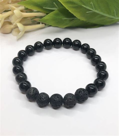 Black Obsidian And Black Lava Rock Essential Oil Diffuser Etsy