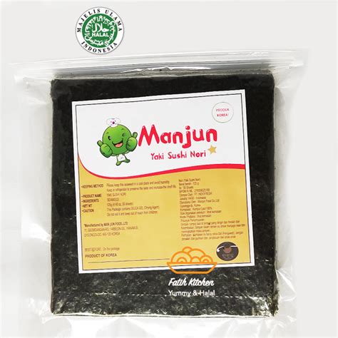 Manjun Seaweed Sushi Nori Lembar Halal Varian Economy Medium