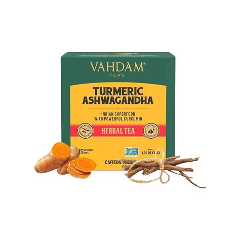 Vahdam Turmeric Ashwagandha Herbal Tea Bags Price Buy Online At ₹192