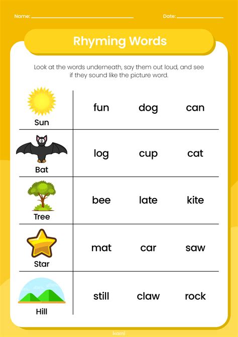 Rhyming Words Worksheet For Teachers Perfect For Grades 1st 2nd 3rd