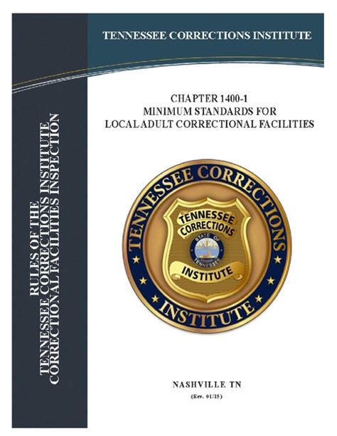 Tennessee Corrections Institute Minimum Standards For Local Adult