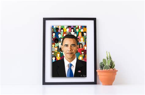 Barack Obama Portrait Wall Art Printable Frame Art Pop Etsy