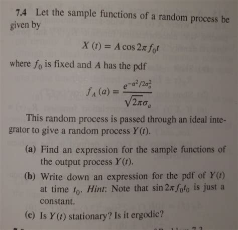 Solved Let The Sample Functions Of A Random Process Be Chegg