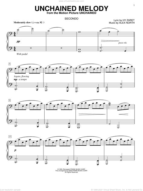 Brothers Unchained Melody Sheet Music For Piano Four Hands