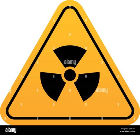 Radioactive Hazard Label Yellow Triangular Warning Sticker Stock