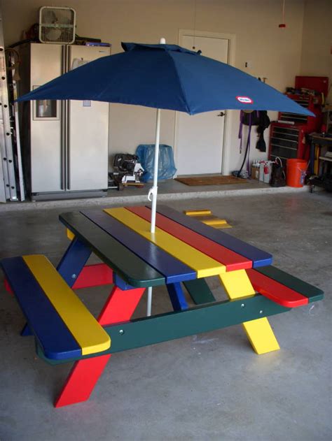 Colorful Kids Picnic Table Woodworking Project By Dorald Craftisian