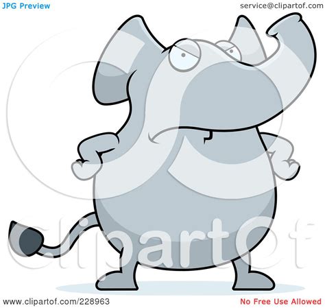 Royalty-Free (RF) Clipart Illustration of an Angry Elephant by Cory ...