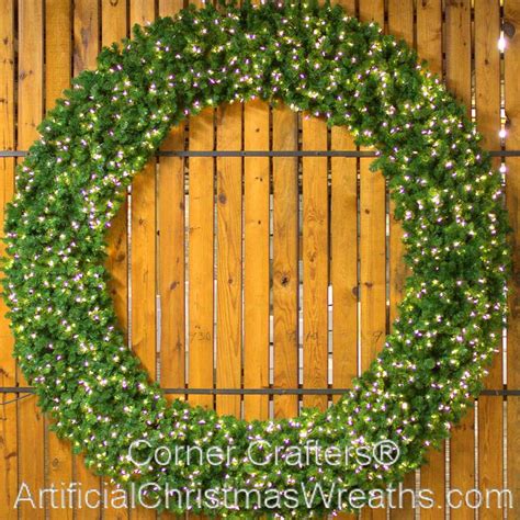 8 FOOT L.E.D. LIGHTED CHRISTMAS WREATH | ArtificialChristmasWreaths.com | ACWreaths | GIANT ...