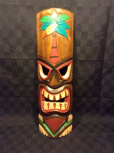 20 Wood Carved Tall Chesapeake Bay Hawaiian Tiki Mask Decor Wall Tiki Statues Tiki Art Tiki