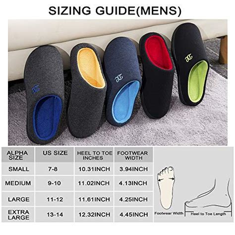 DL Mens-Memory-Foam-Slippers, Slip on Bedroom Slippers for Mens Indoor ...